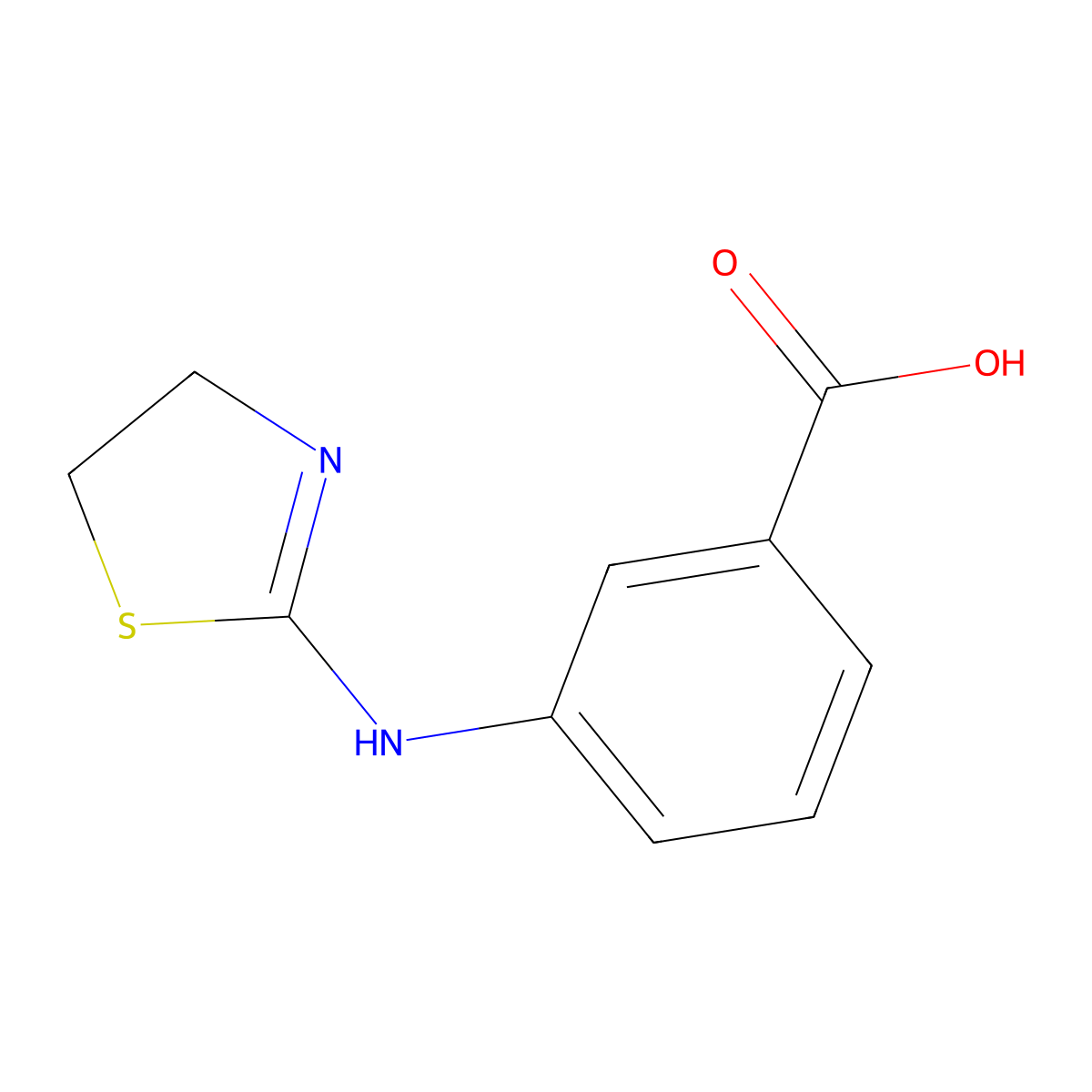 3-((4,5-Dihydrothiazol-2-yl)amino)benzoic acid molecular structure, CAS 1707399-64-1