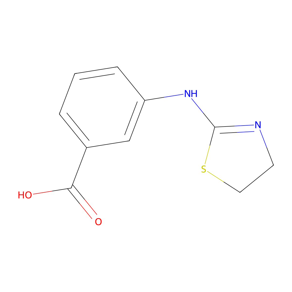 3-((4,5-Dihydrothiazol-2-yl)amino)benzoic acid molecular structure, CAS 1707399-64-1