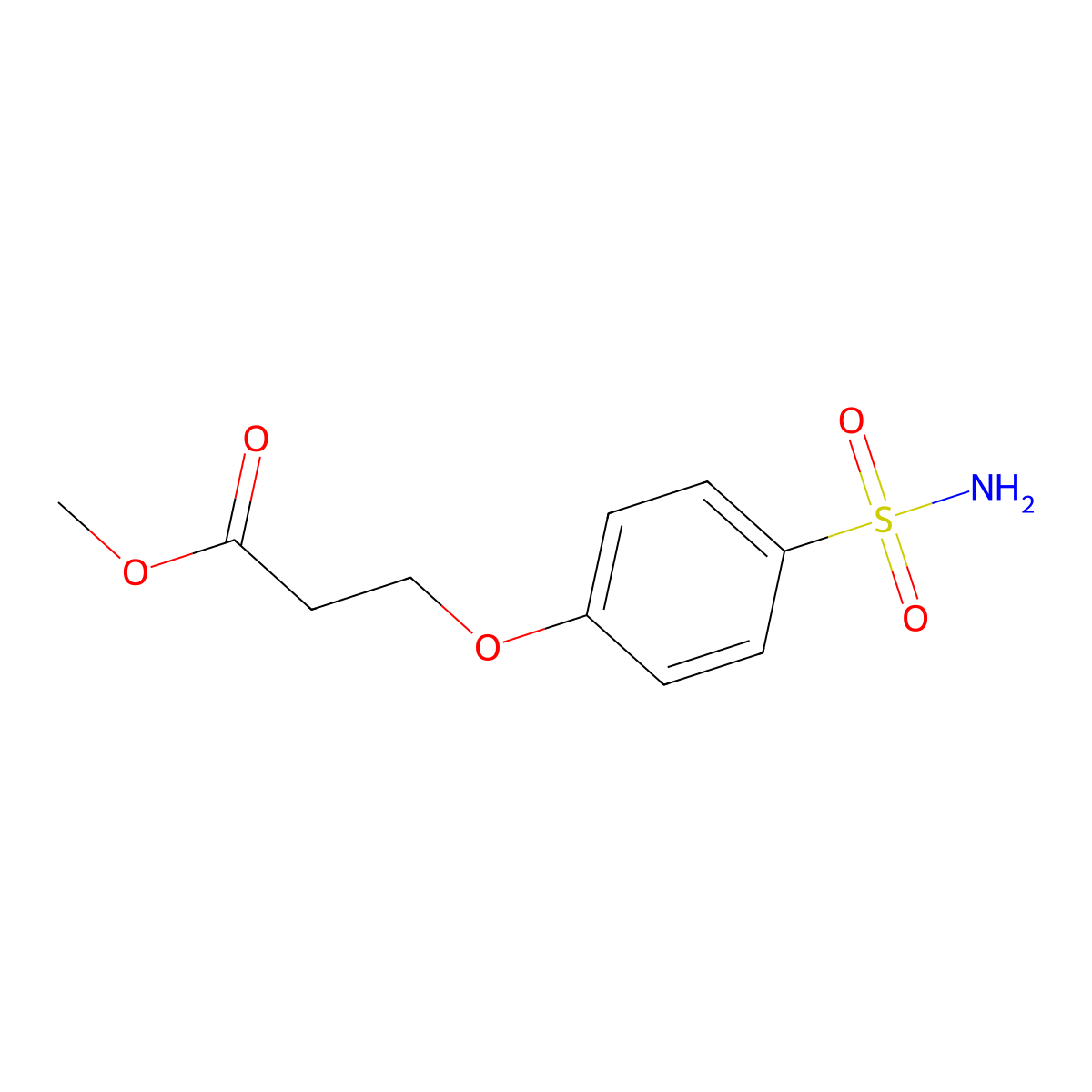 Methyl 3-(4-sulfamoylphenoxy)propanoate molecular structure, CAS 17074-94-1