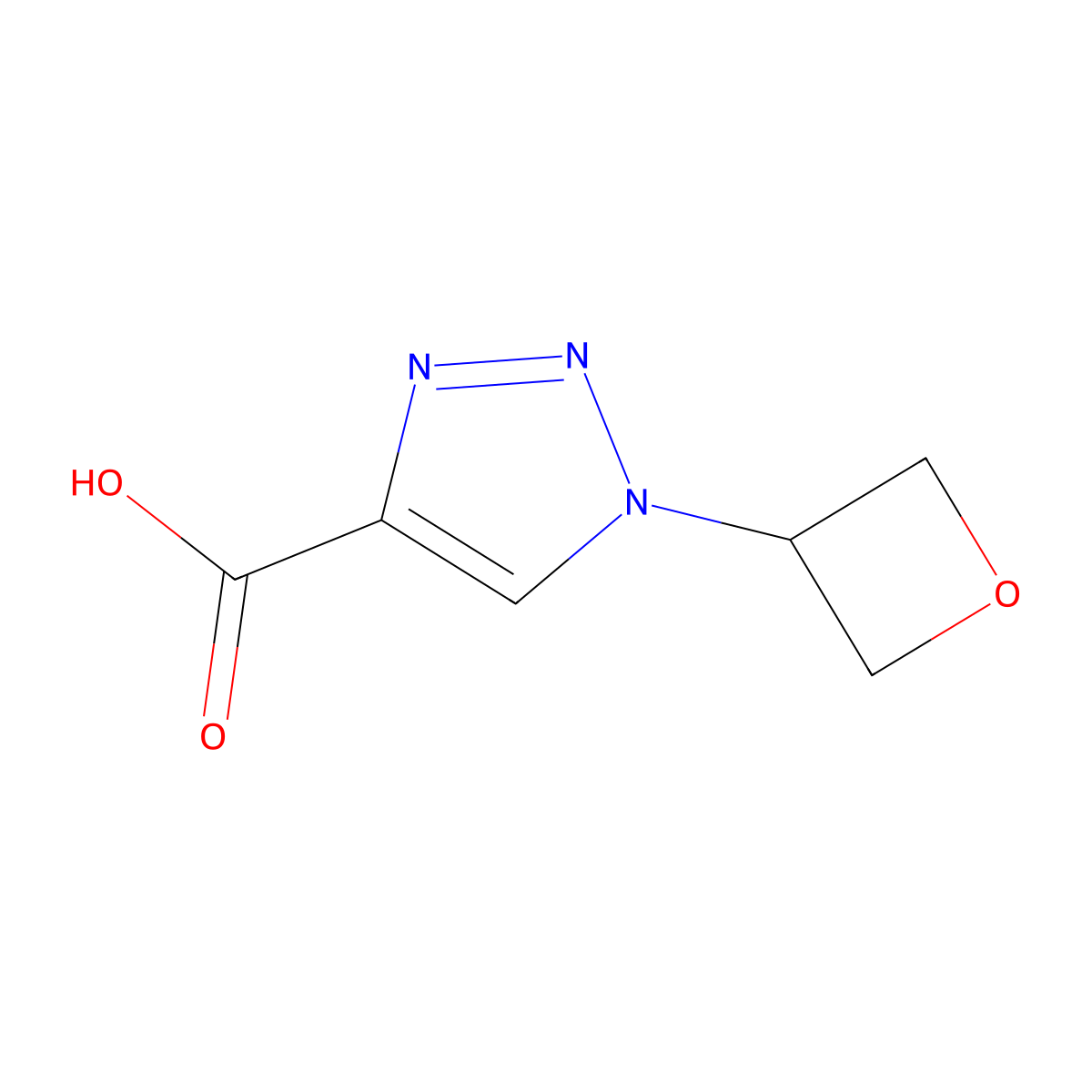 1-(oxetan-3-yl)-1H-1,2,3-triazole-4-carboxylic acid molecular structure, CAS 1707403-03-9