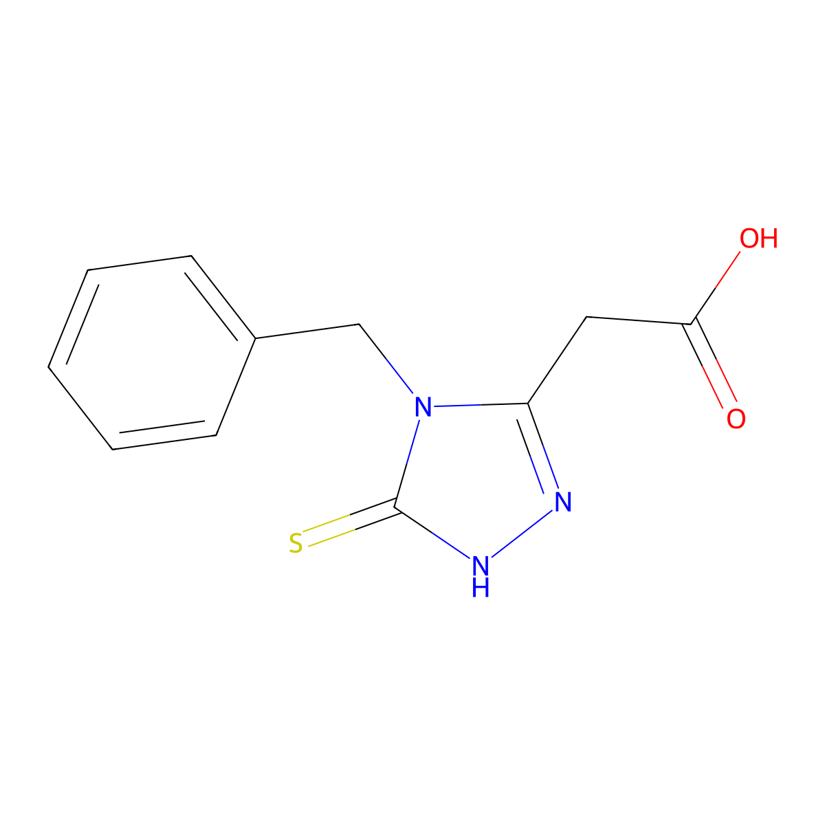 2-(4-benzyl-5-sulfanyl-4H-1,2,4-triazol-3-yl)acetic acid molecular structure, CAS 170746-99-3