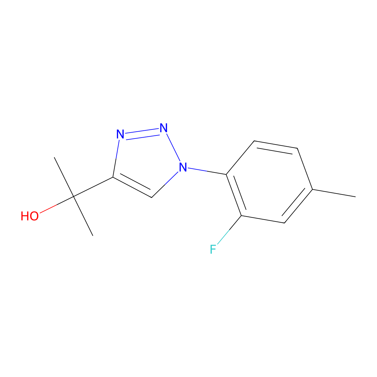 2-(1-(2-fluoro-4-methylphenyl)-1H-1,2,3-triazol-4-yl)propan-2-ol molecular structure, CAS 1707480-03-2