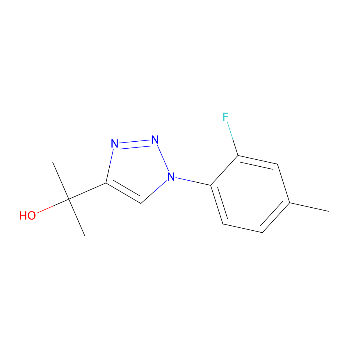 2-(1-(2-fluoro-4-methylphenyl)-1H-1,2,3-triazol-4-yl)propan-2-ol molecular structure, CAS 1707480-03-2