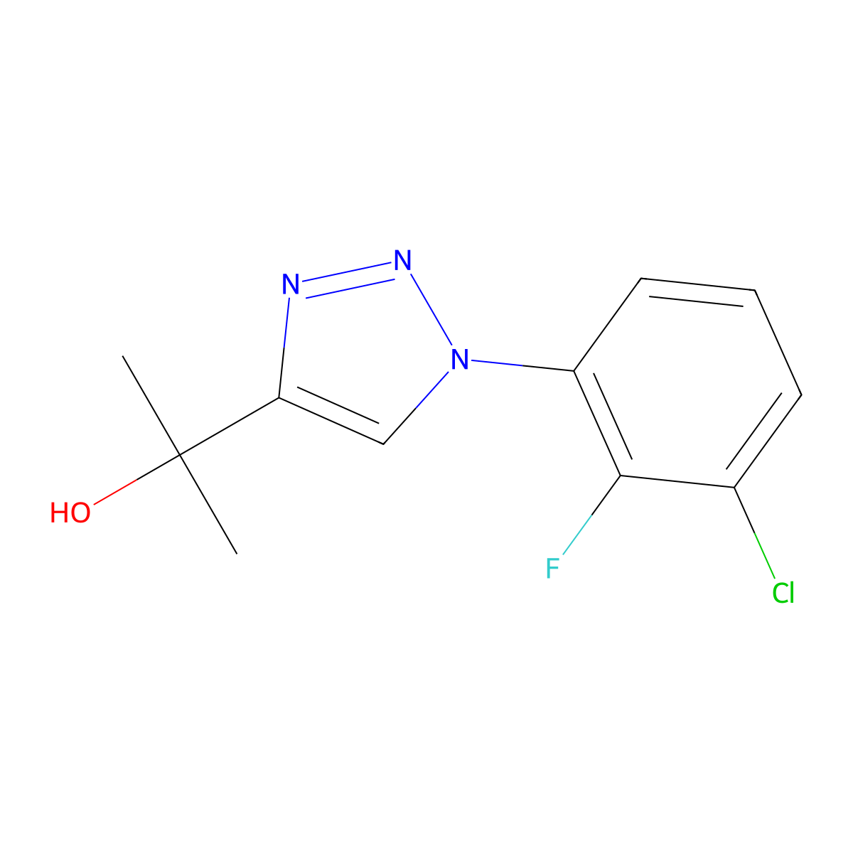 2-[1-(3-chloro-2-fluorophenyl)-1H-1,2,3-triazol-4-yl]propan-2-ol molecular structure, CAS 1707480-05-4