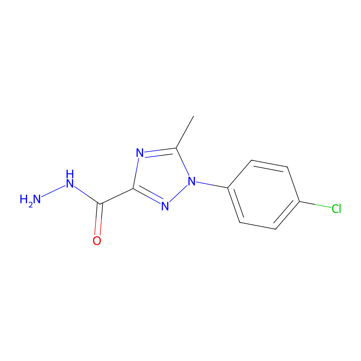 1-(4-chlorophenyl)-5-methyl-1H-1,2,4-triazole-3-carbohydrazide molecular structure, CAS 1707562-50-2