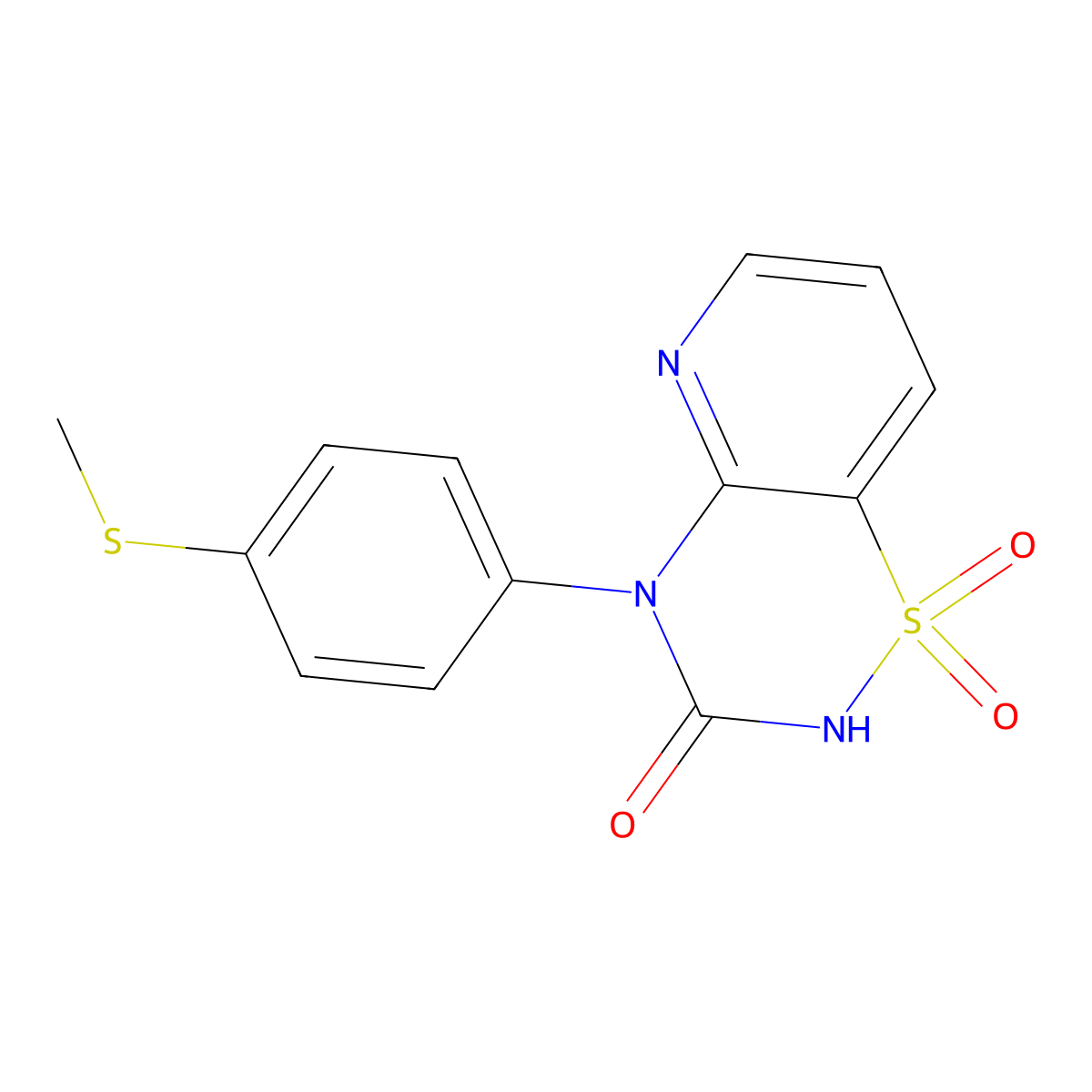 4-[4-(methylthio)phenyl]-2H-pyrido[2,3-e][1,2,4]thiadiazin-3(4H)-one 1,1-dioxide molecular structure, CAS 1707562-52-4