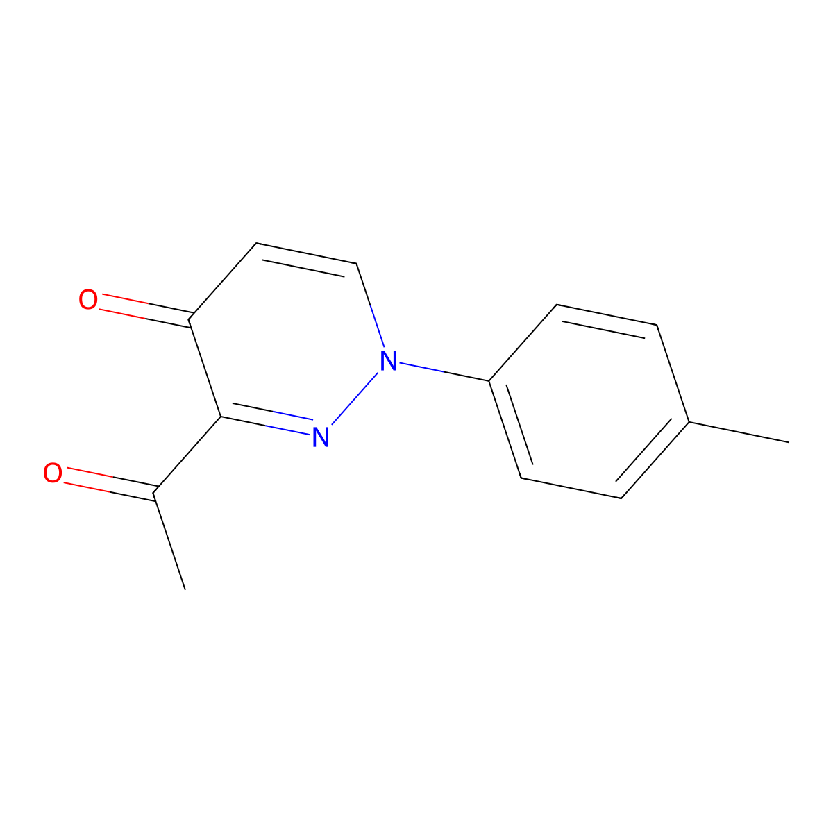 3-acetyl-1-(4-methylphenyl)pyridazin-4(1H)-one molecular structure, CAS 1707562-56-8