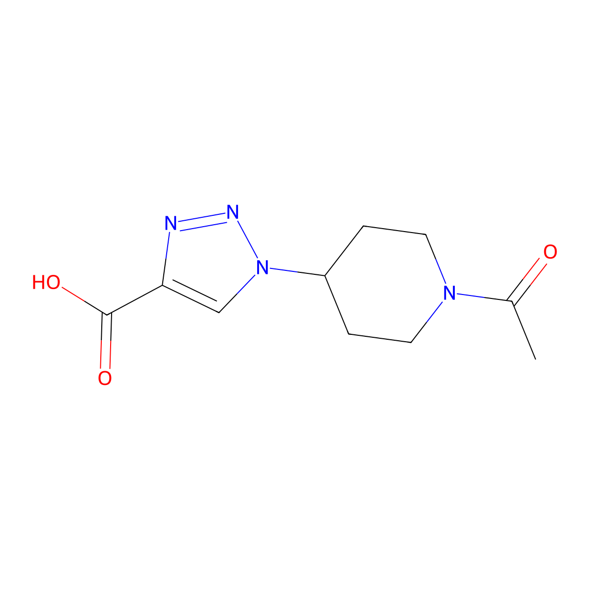 1-(1-Acetylpiperidin-4-yl)-1H-1,2,3-triazole-4-carboxylic acid molecular structure, CAS 1707563-16-3
