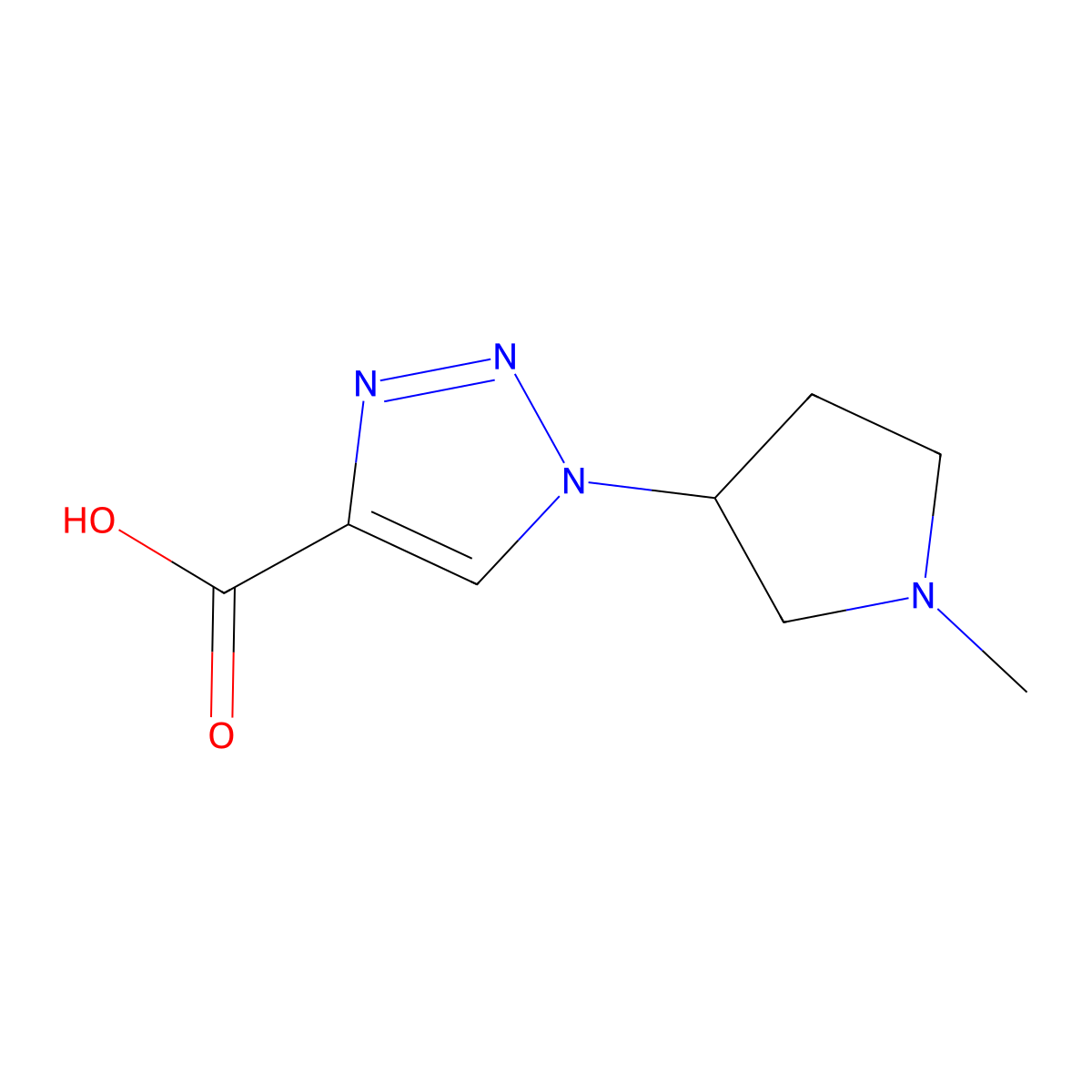 1-(1-Methylpyrrolidin-3-yl)-1H-1,2,3-triazole-4-carboxylic acid molecular structure, CAS 1707563-19-6