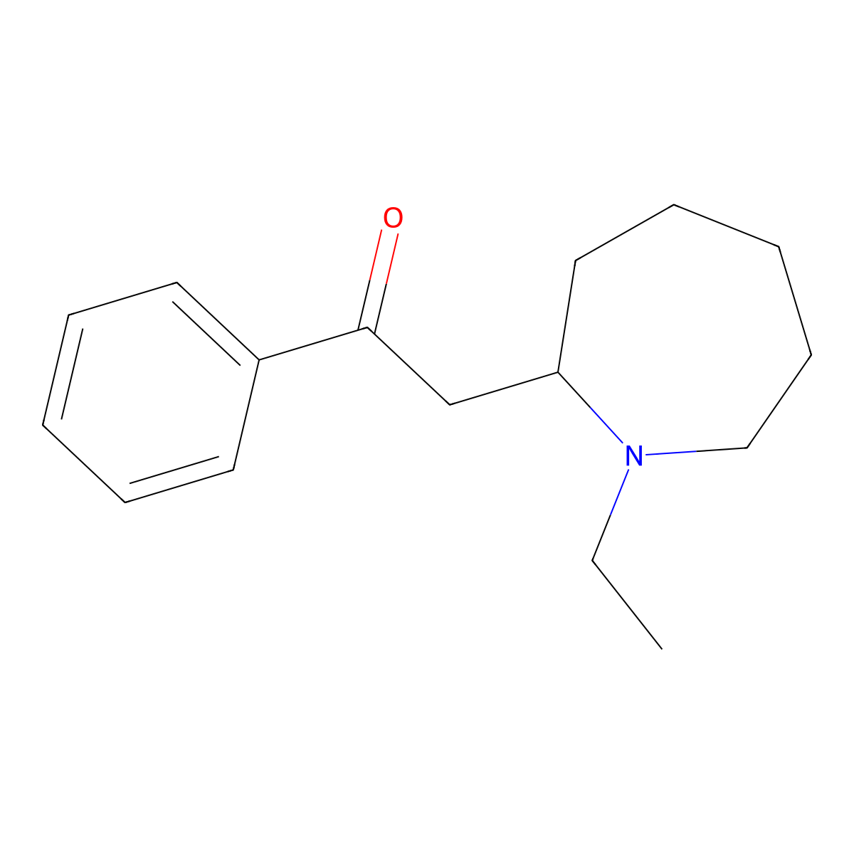 2-(1-Ethylazepan-2-yl)-1-phenylethanone molecular structure, CAS 1707563-34-5