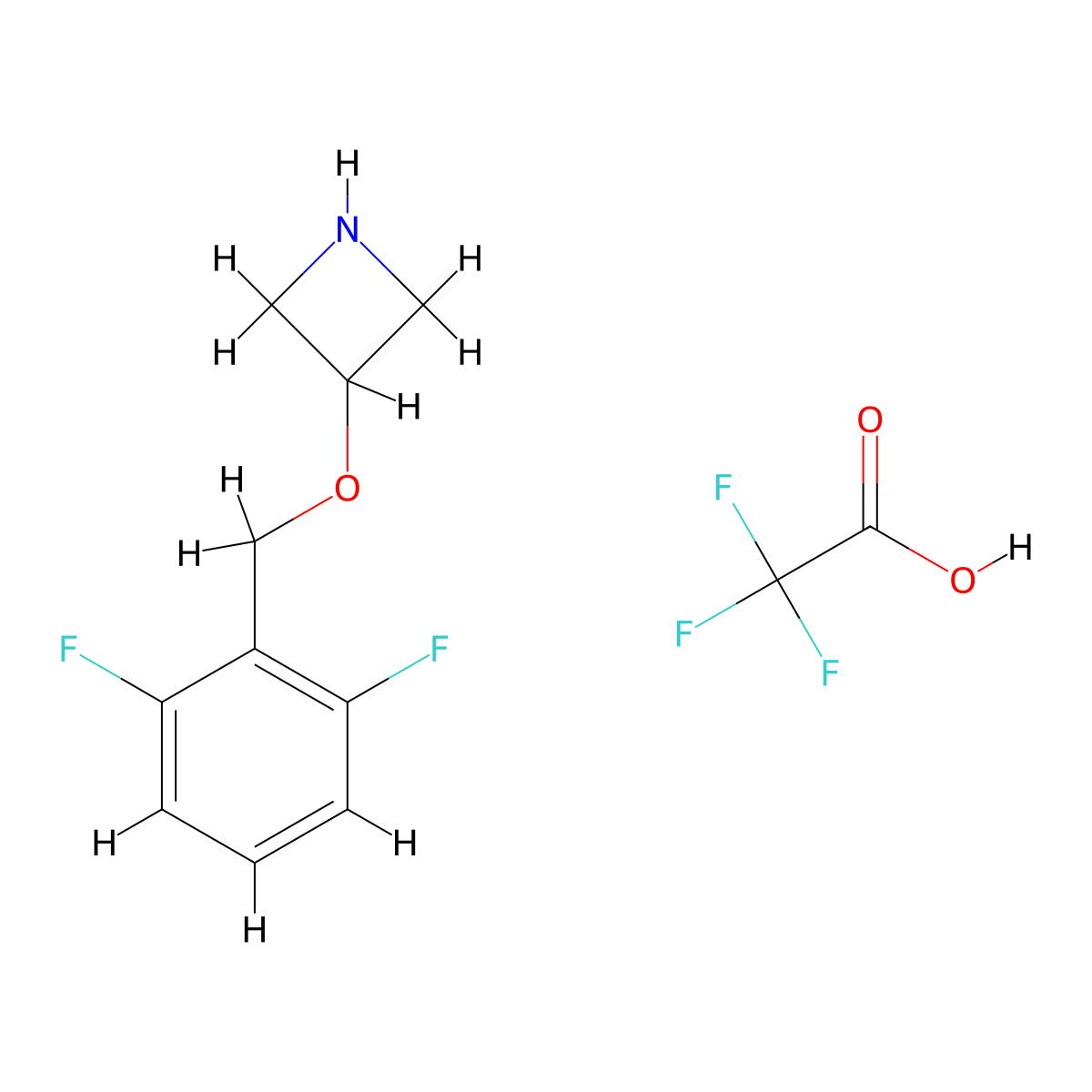 3-((2,6-Difluorobenzyl)oxy)azetidine 2,2,2-trifluoroacetate molecular structure, CAS 1707566-06-0