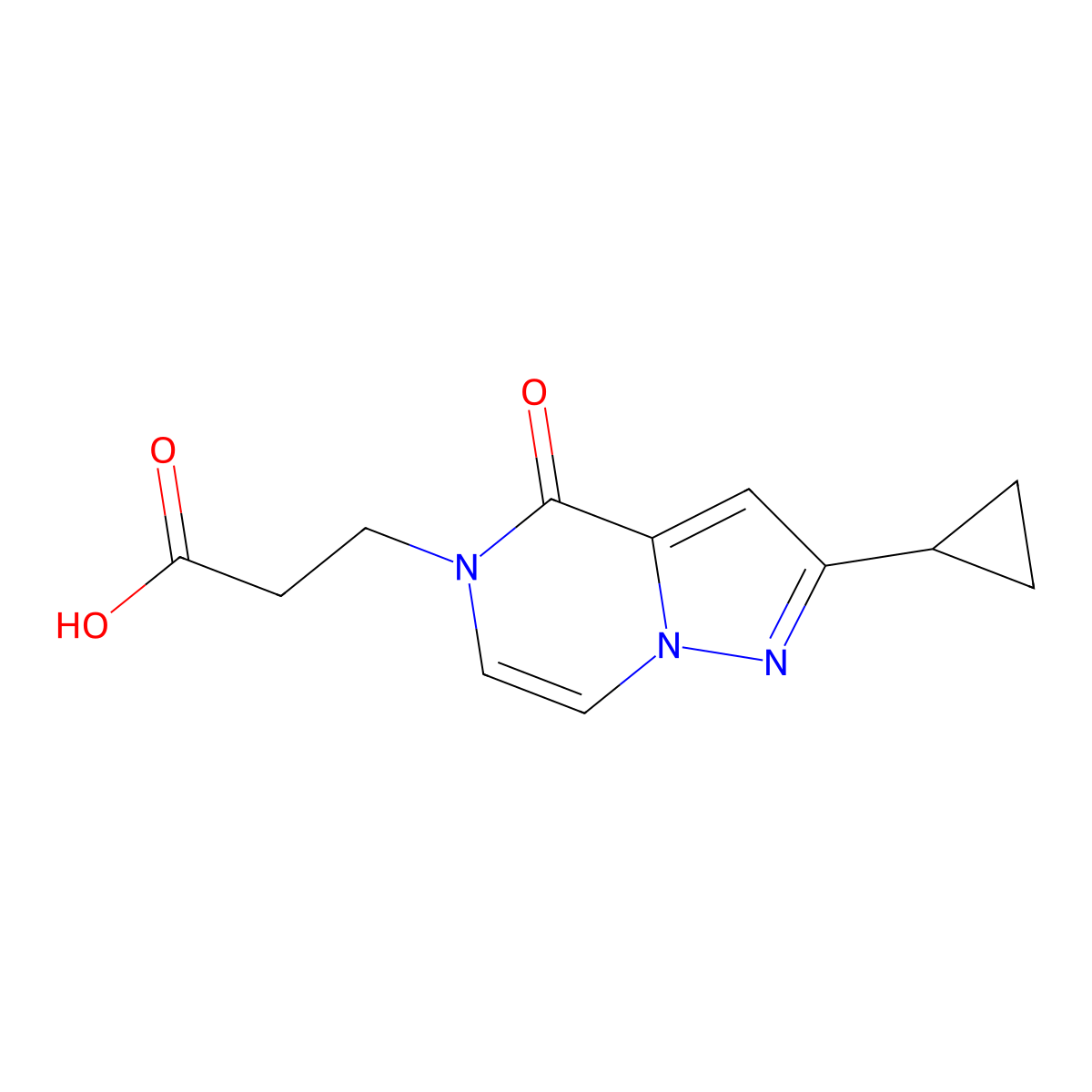 3-(2-Cyclopropyl-4-oxo-4H-pyrazolo[1,5-a]pyrazin-5-yl)-propionic acid molecular structure, CAS 1707566-31-1