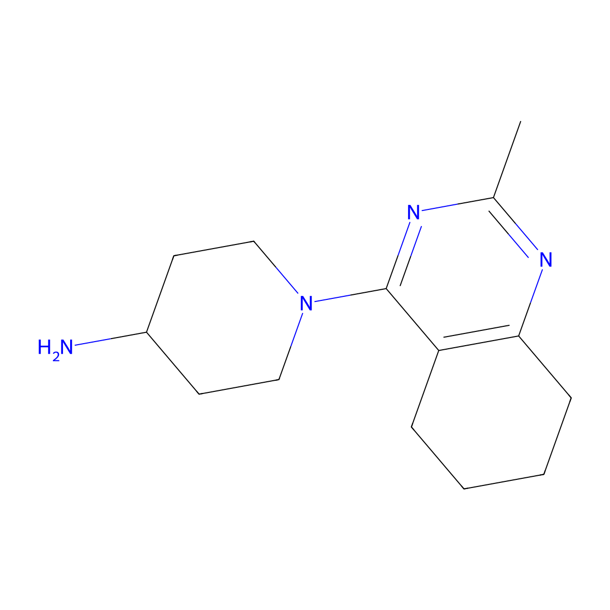 1-(2-Methyl-5,6,7,8-tetrahydroquinazolin-4-yl)piperidin-4-amine molecular structure, CAS 1707566-43-5
