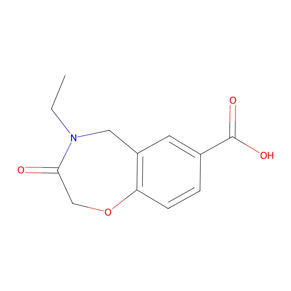 4-Ethyl-3-oxo-2,3,4,5-tetrahydrobenzo[f][1,4]oxazepine-7-carboxylic acid molecular structure, CAS 1707566-59-3