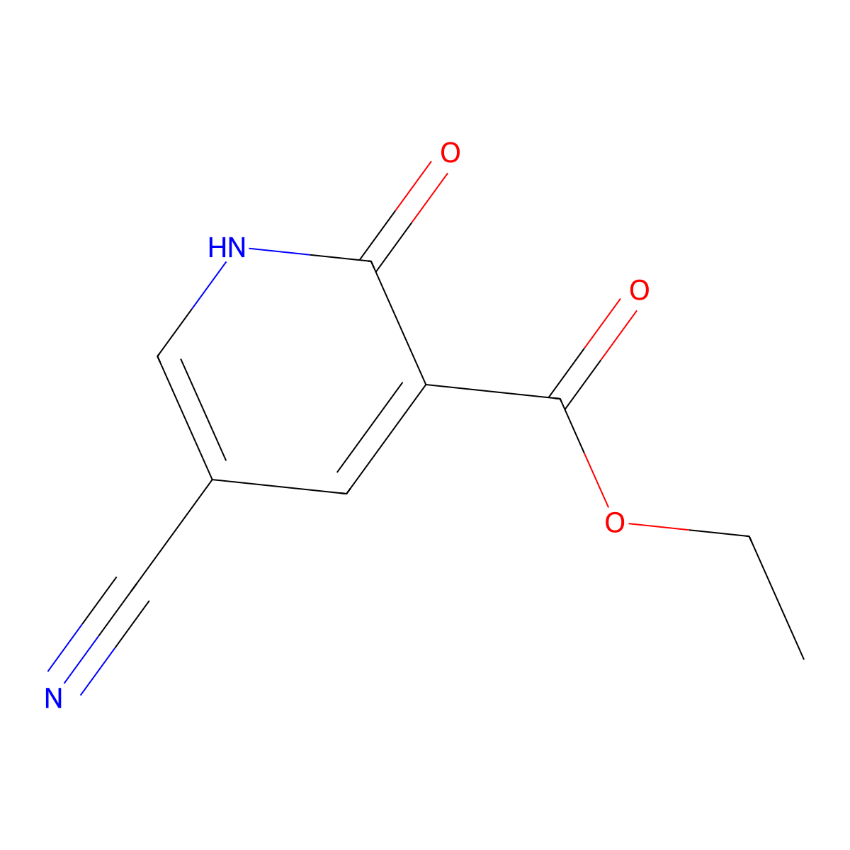 Ethyl 5-cyano-2-oxo-1,2-dihydropyridine-3-carboxylate molecular structure, CAS 1707567-02-9