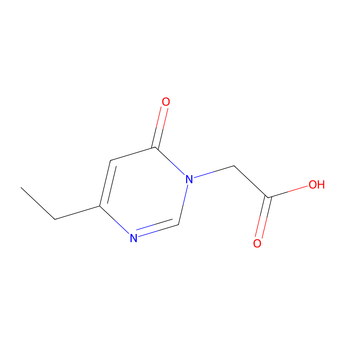 2-(4-ethyl-6-oxopyrimidin-1(6H)-yl)acetic acid molecular structure, CAS 1707567-39-2
