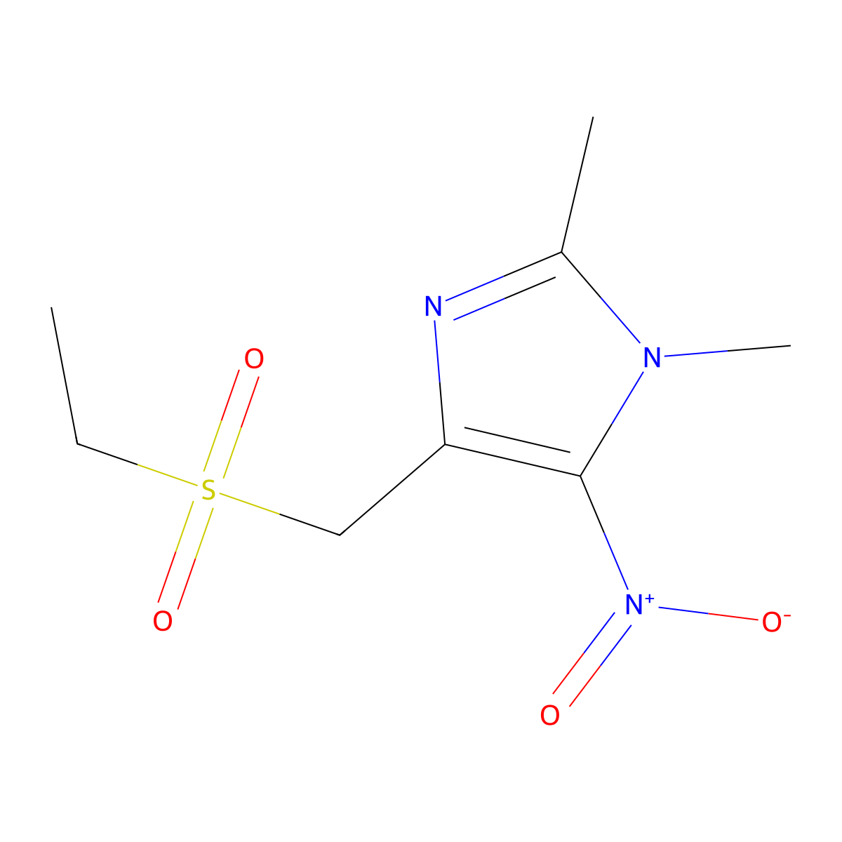 4-((Ethylsulfonyl)methyl)-1,2-dimethyl-5-nitro-1H-imidazole molecular structure, CAS 1707568-09-9