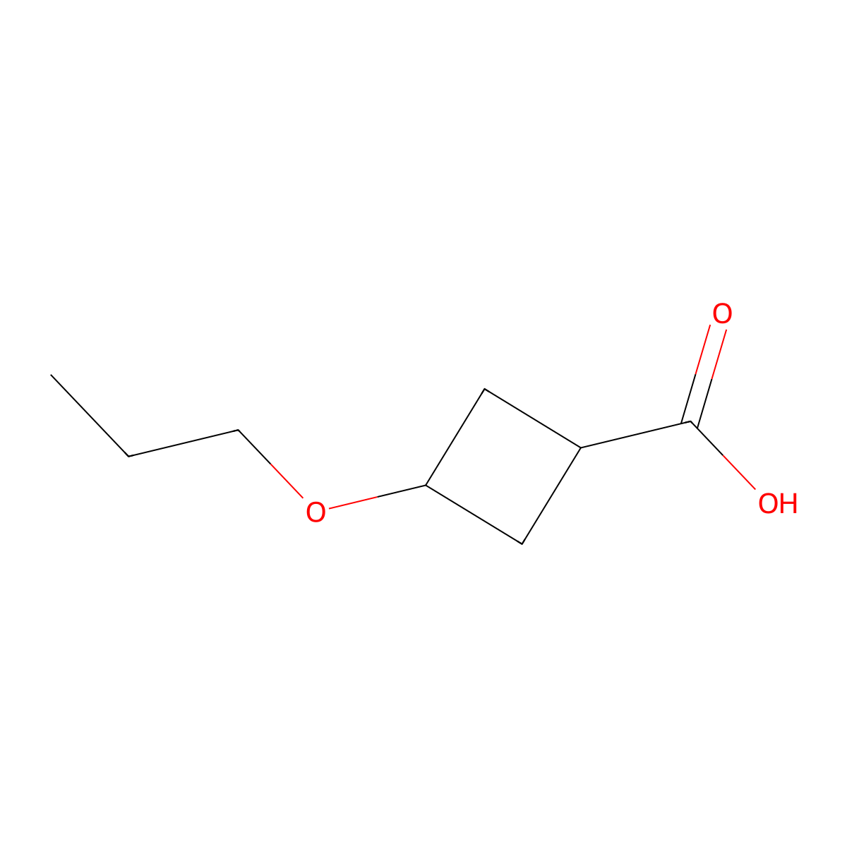 3-Propoxycyclobutane-1-carboxylic acid molecular structure, CAS 1707568-68-0