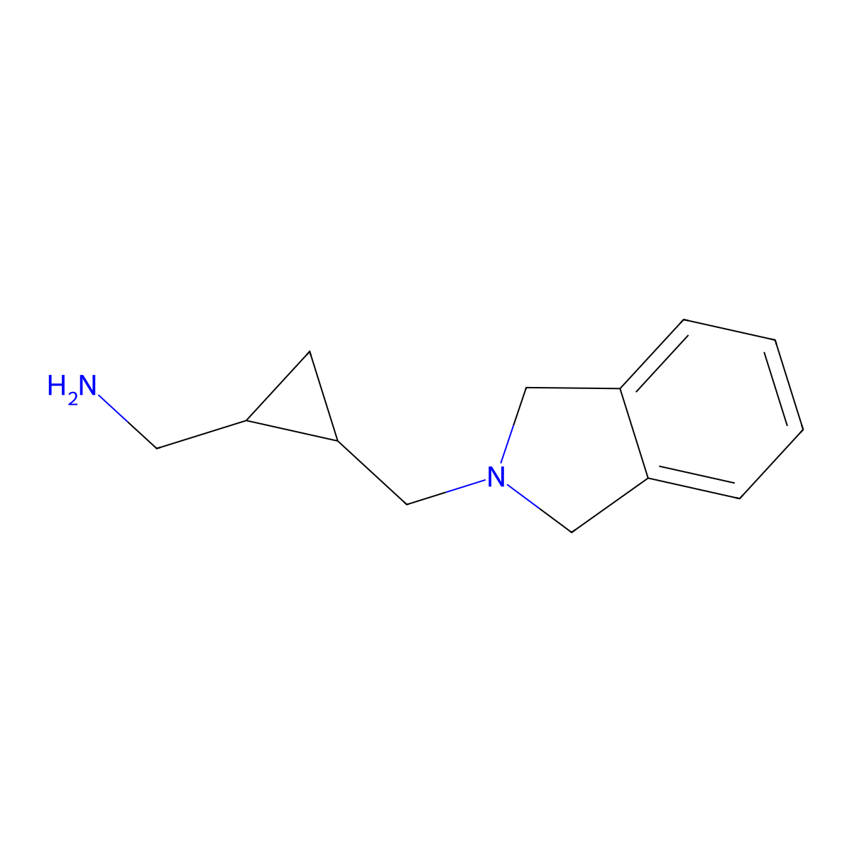 (2-(Isoindolin-2-ylmethyl)cyclopropyl)methanamine molecular structure, CAS 1707568-73-7