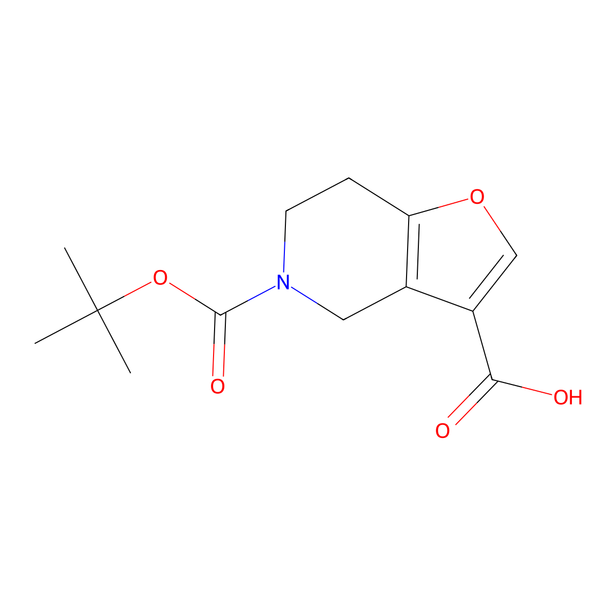 5-(tert-Butoxycarbonyl)-4,5,6,7-tetrahydrofuro[3,2-c]pyridine-3-carboxylic acid molecular structure, CAS 1707568-85-1