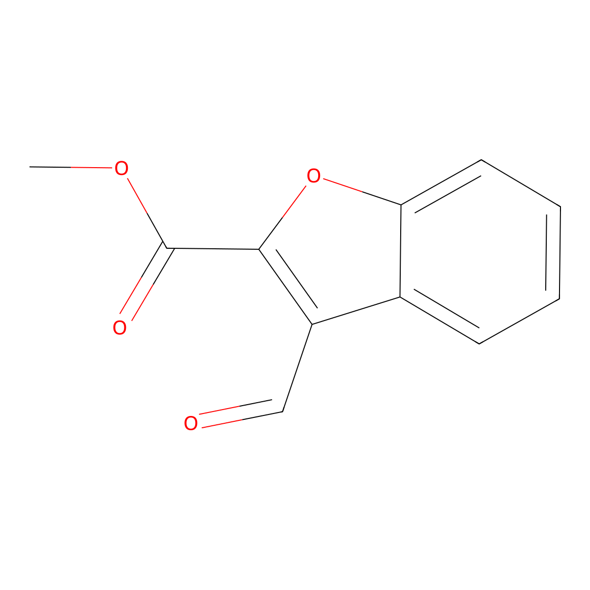 Methyl 3-formylbenzofuran-2-carboxylate molecular structure, CAS 1707568-99-7