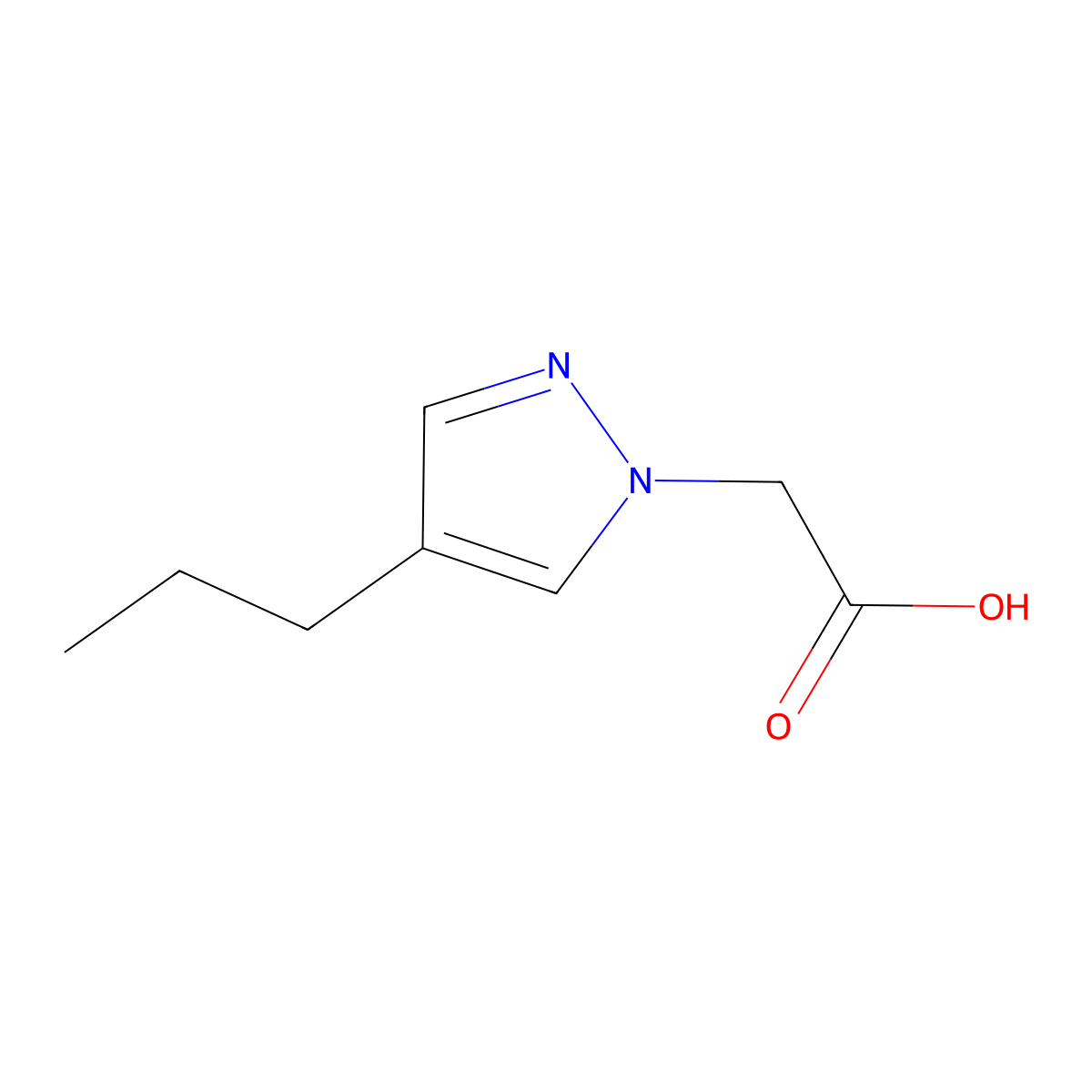 2-(4-Propyl-1H-pyrazol-1-yl)acetic acid molecular structure, CAS 1707571-05-8