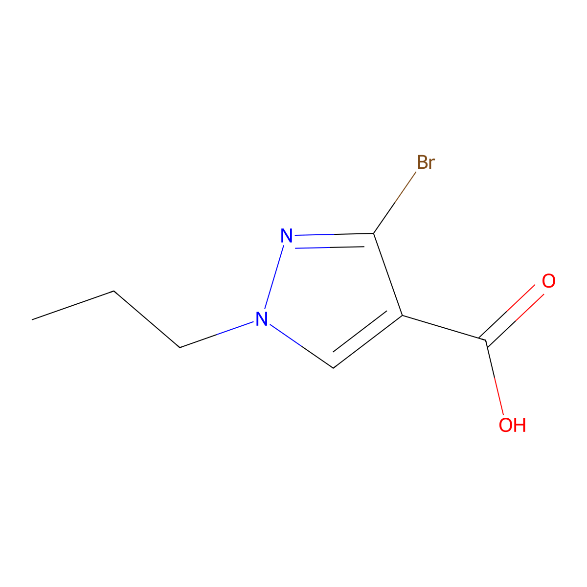 3-Bromo-1-propyl-1H-pyrazole-4-carboxylic acid molecular structure, CAS 1707571-19-4