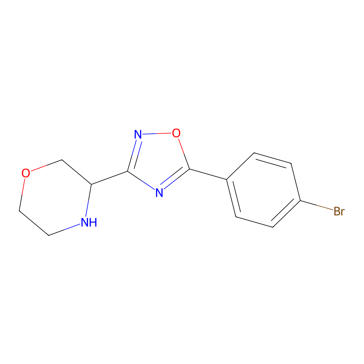 3-(5-(4-Bromophenyl)-1,2,4-oxadiazol-3-yl)morpholine molecular structure, CAS 1707571-60-5