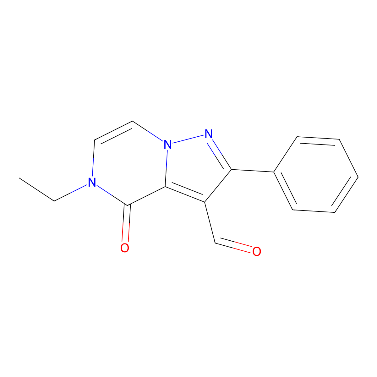 5-Ethyl-4-oxo-2-phenyl-4,5-dihydropyrazolo[1,5-a]pyrazine-3-carbaldehyde molecular structure, CAS 1707571-63-8