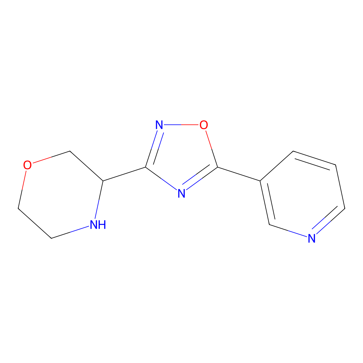 3-(5-(Pyridin-3-yl)-1,2,4-oxadiazol-3-yl)morpholine molecular structure, CAS 1707571-75-2