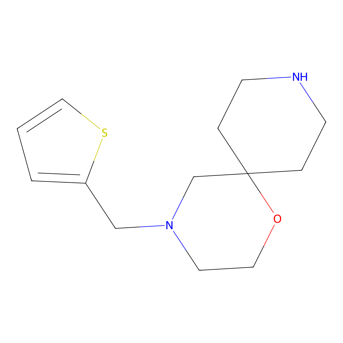 4-(Thiophen-2-ylmethyl)-1-oxa-4,9-diazaspiro[5.5]undecane molecular structure, CAS 1707571-89-8