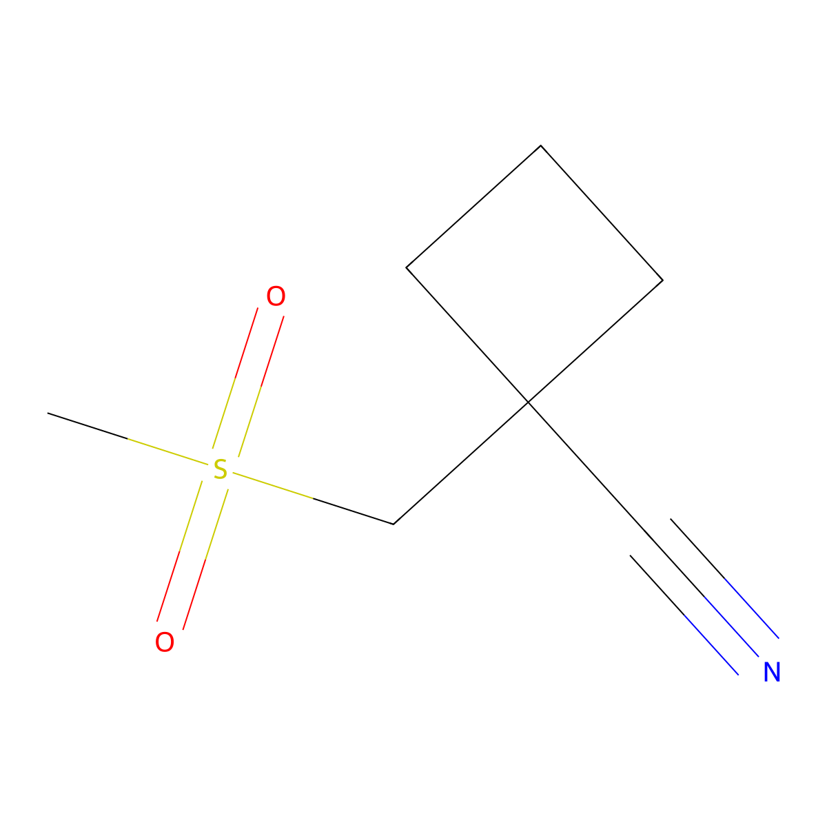 1-(Methanesulfonylmethyl)cyclobutane-1-carbonitrile molecular structure, CAS 1707572-01-7