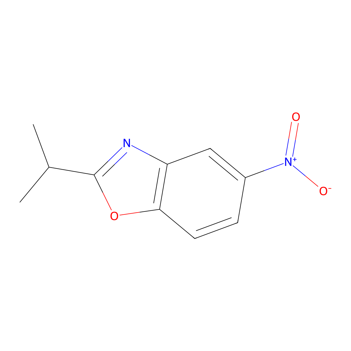 5-Nitro-2-(propan-2-yl)-1,3-benzoxazole molecular structure, CAS 1707574-34-2