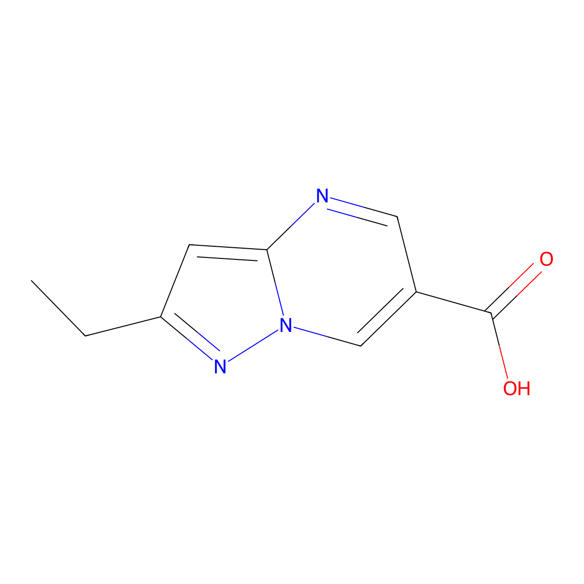 2-Ethylpyrazolo[1,5-a]pyrimidine-6-carboxylic acid molecular structure, CAS 1707575-91-4