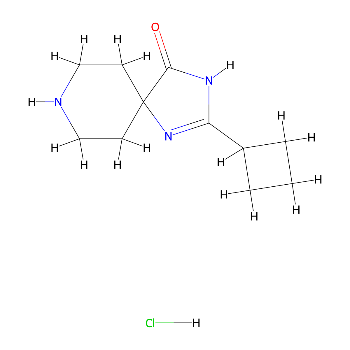 2-Cyclobutyl-1,3,8-triazaspiro[4.5]dec-1-en-4-one hydrochloride molecular structure, CAS 1707575-94-7