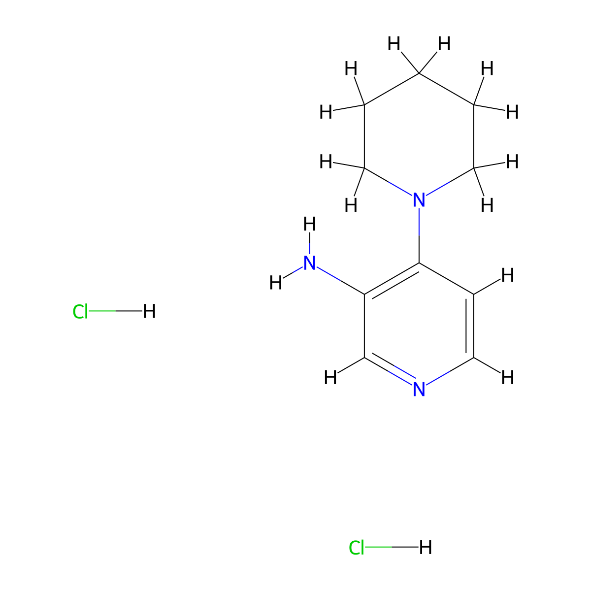 4-(Piperidin-1-yl)pyridin-3-amine dihydrochloride molecular structure, CAS 1707575-97-0