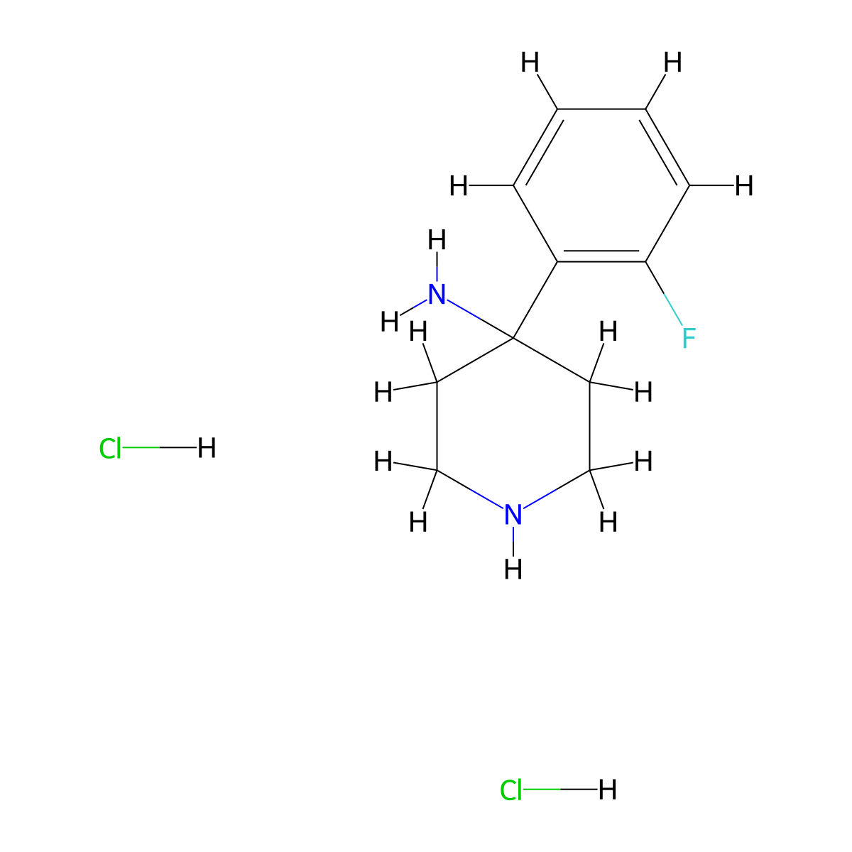 4-(2-Fluorophenyl)piperidin-4-amine dihydrochloride molecular structure, CAS 1707576-00-8