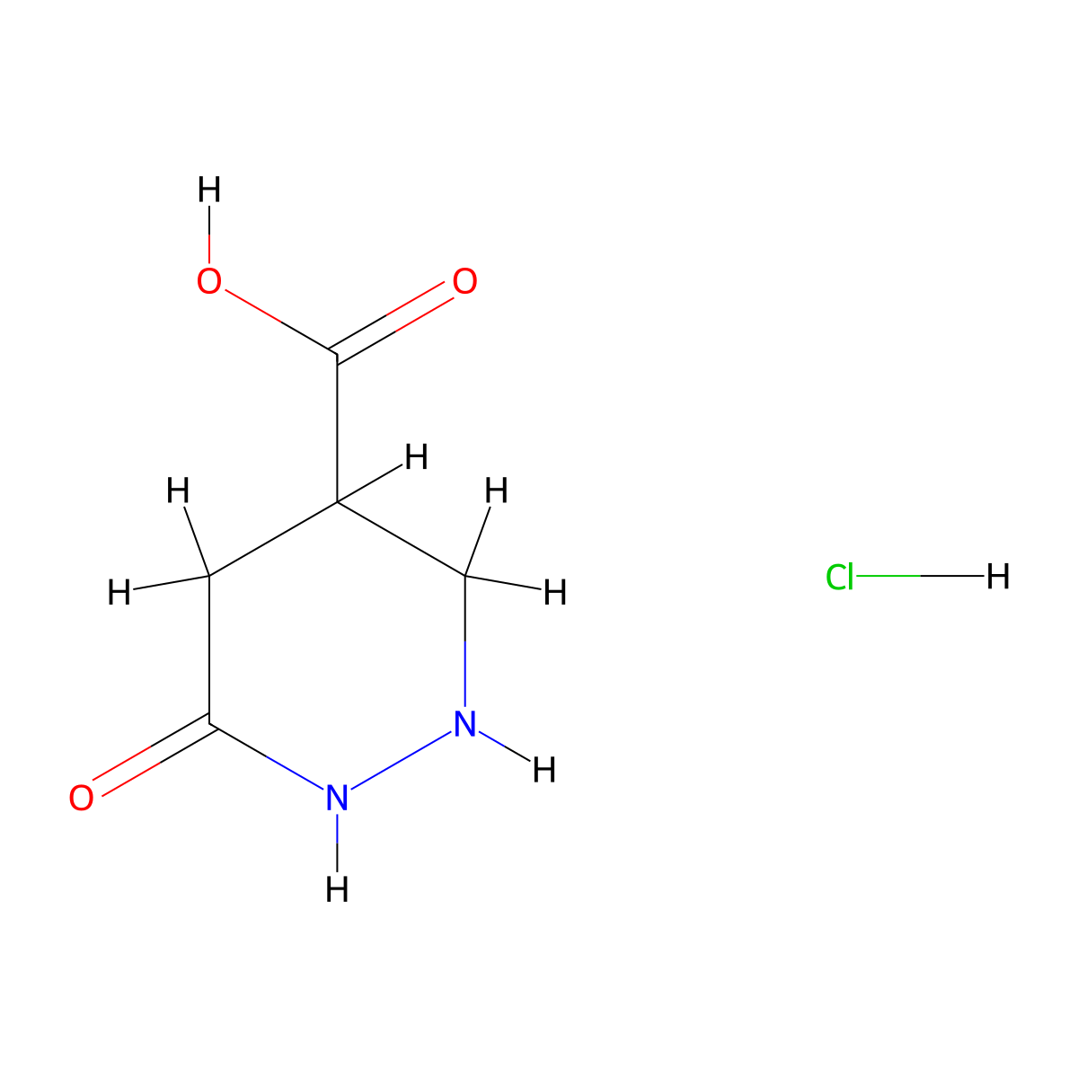 6-Oxo-1,2-diazinane-4-carboxylic acid hydrochloride molecular structure, CAS 1707576-04-2