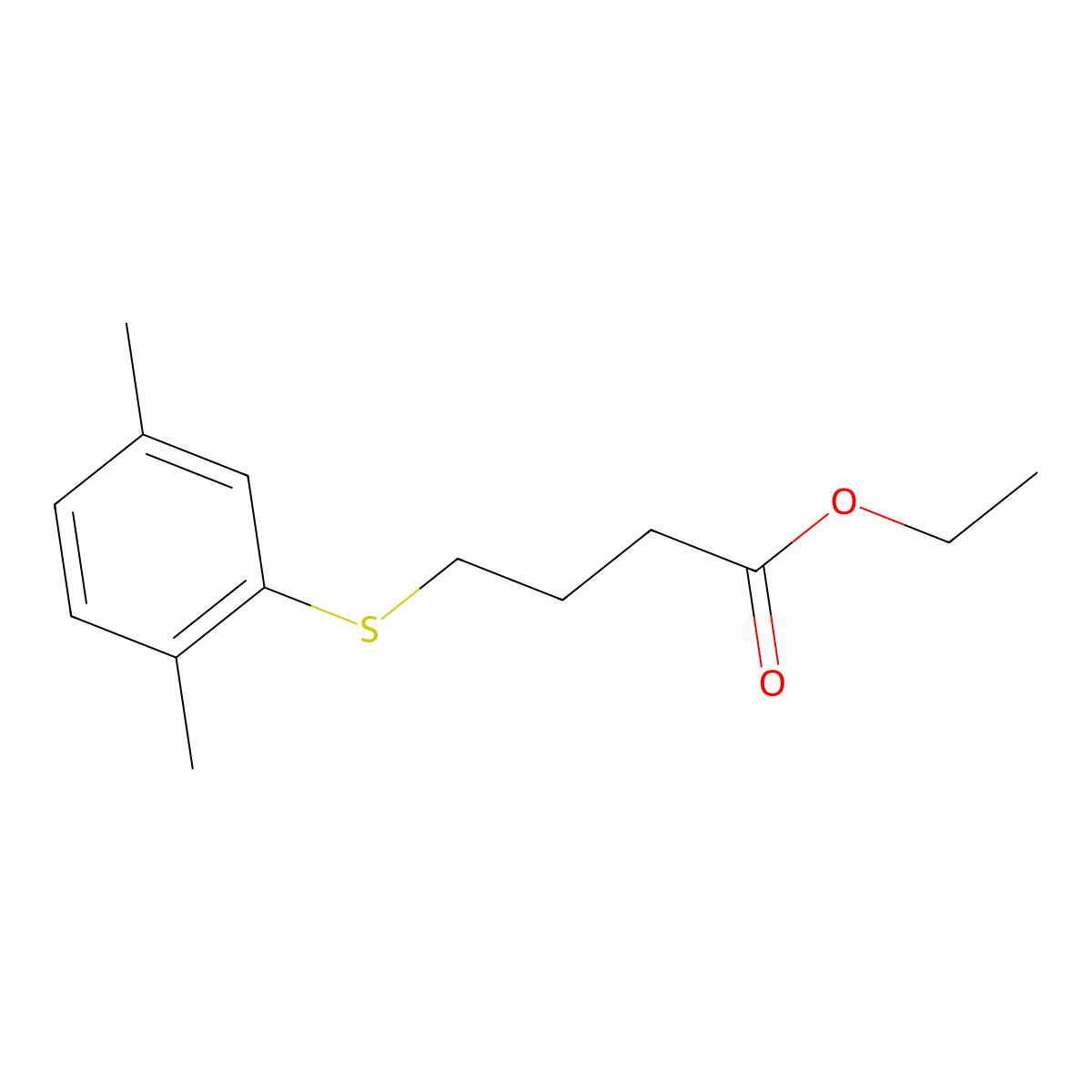 Ethyl 4-[(2,5-dimethylphenyl)sulfanyl]butyrate molecular structure, CAS 1707580-40-2