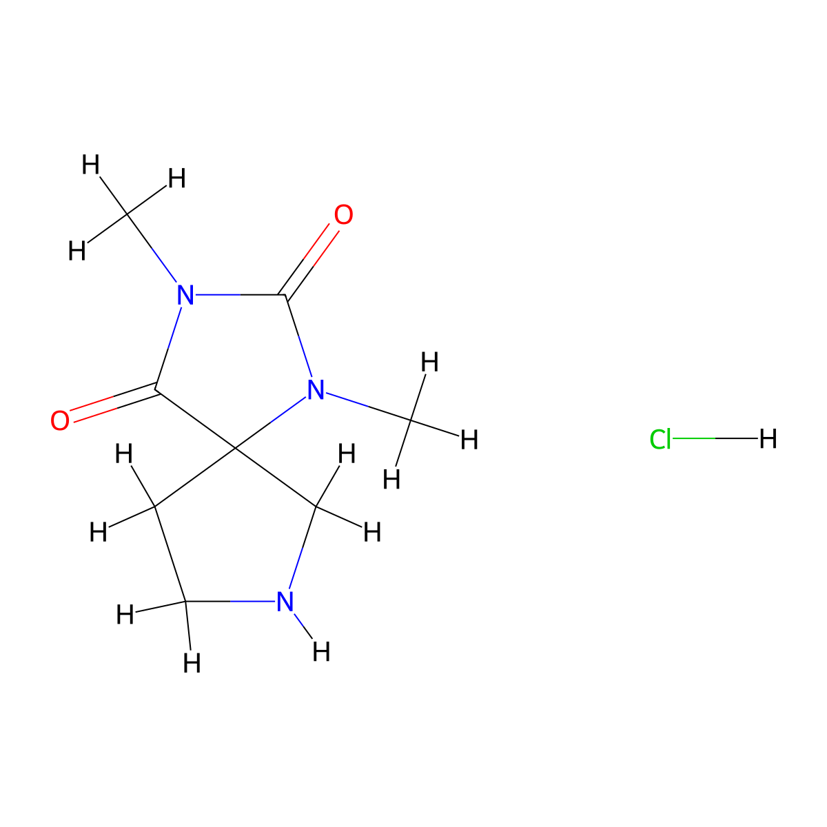 1,3-Dimethyl-1,3,7-triazaspiro[4.4]nonane-2,4-dione hydrochloride molecular structure, CAS 1707580-44-6