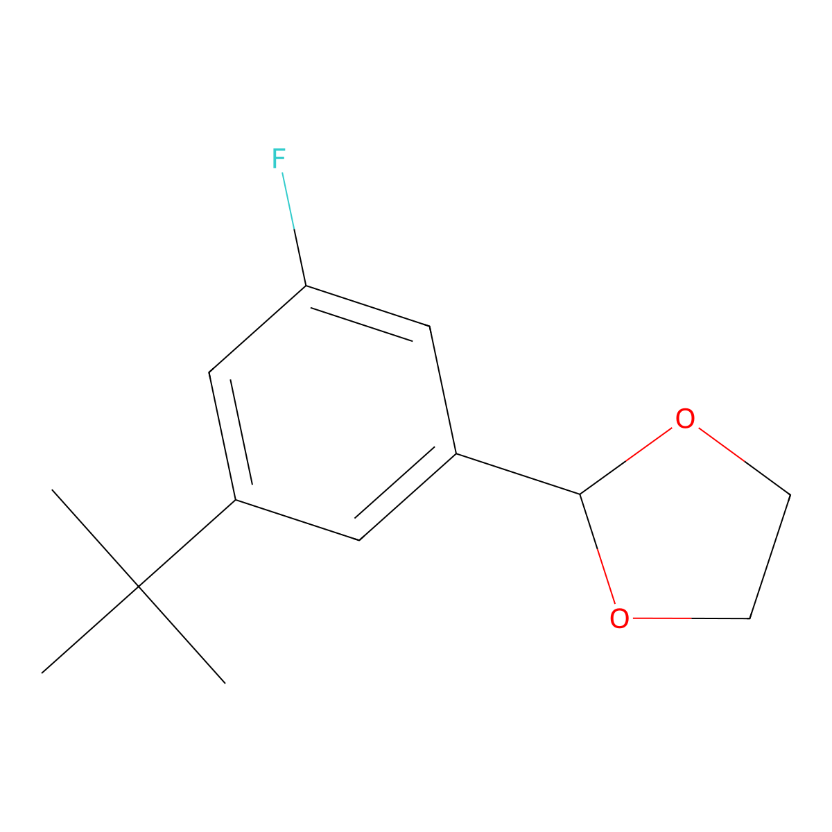 2-(3-Tert-butyl-5-fluorophenyl)-1,3-dioxolane molecular structure, CAS 1707580-48-0
