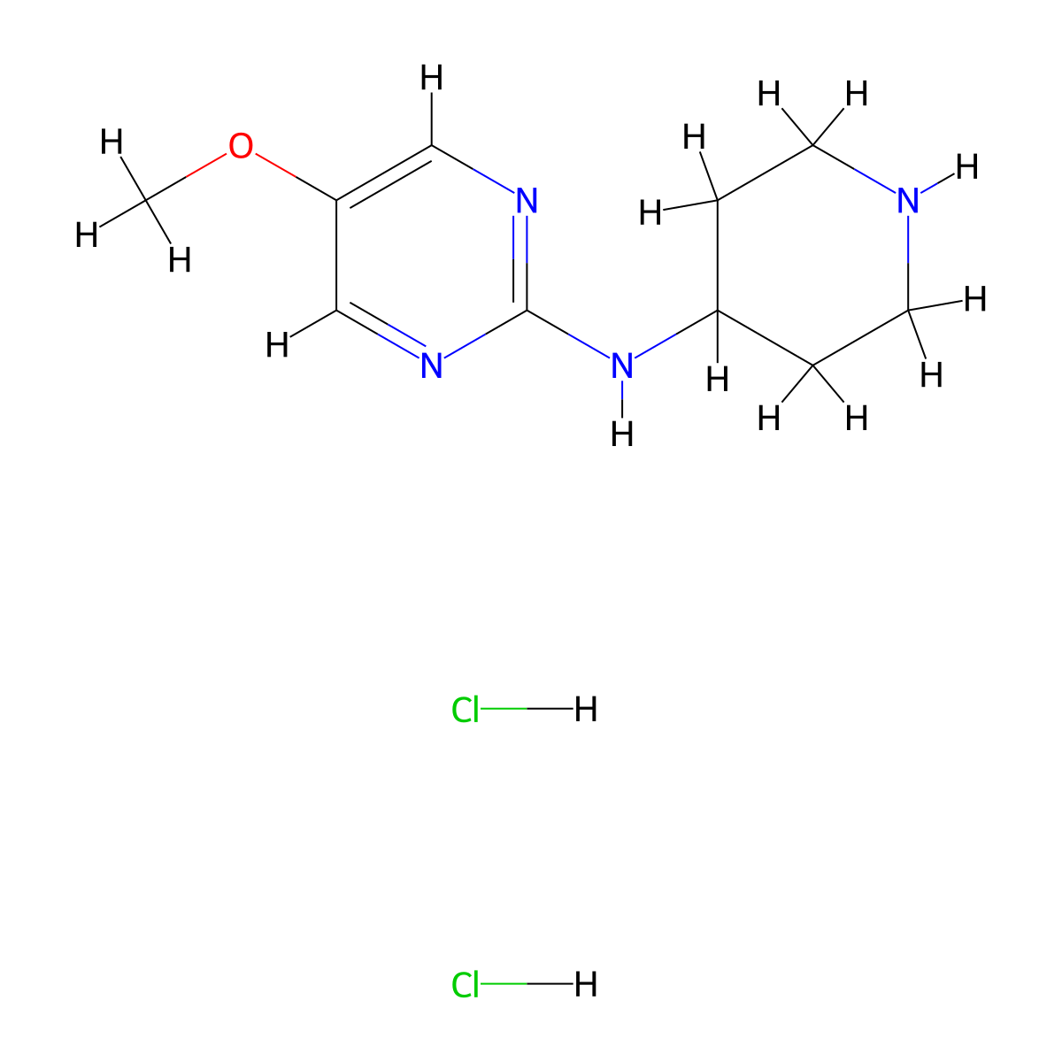 5-Methoxy-N-(piperidin-4-yl)pyrimidin-2-amine dihydrochloride molecular structure, CAS 1707580-51-5