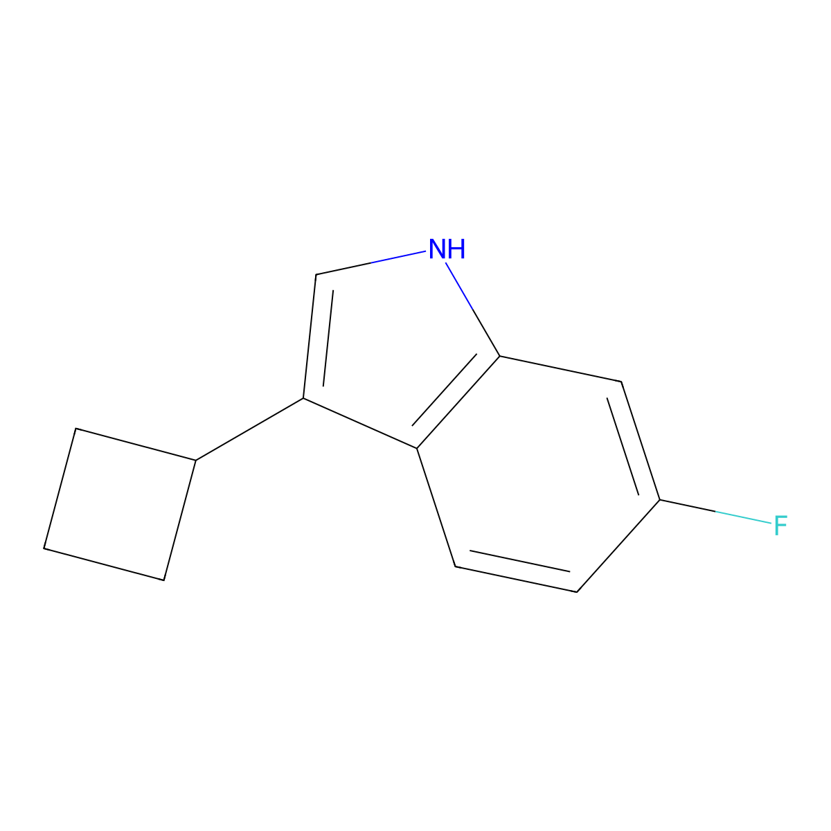 3-Cyclobutyl-6-fluoro-1H-indole molecular structure, CAS 1707580-53-7
