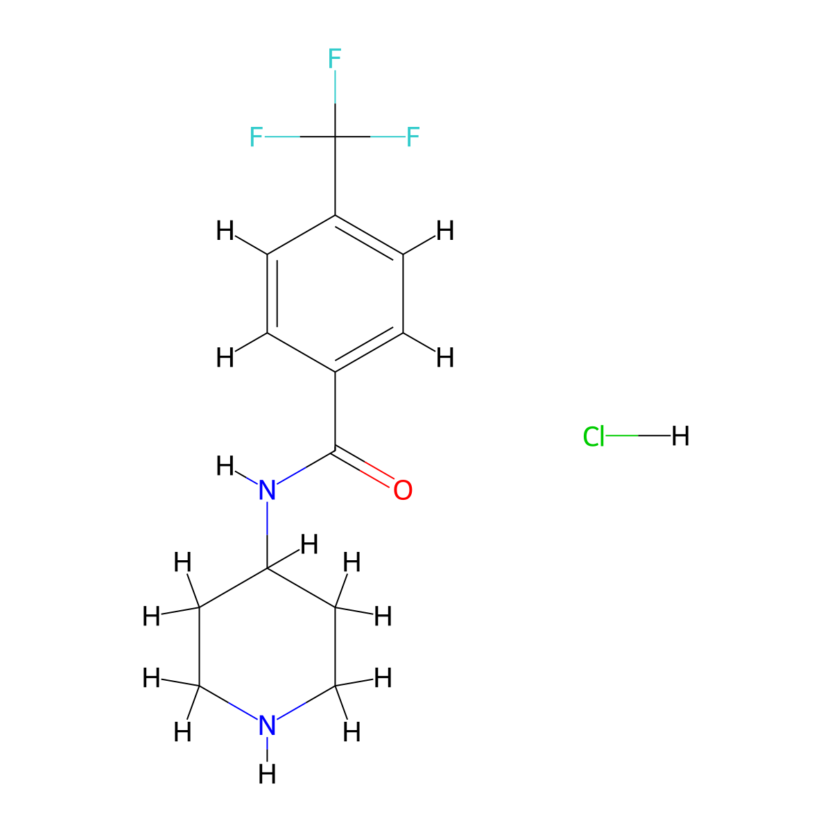 N-(Piperidin-4-yl)-4-(trifluoromethyl)benzamide hydrochloride molecular structure, CAS 1707580-57-1