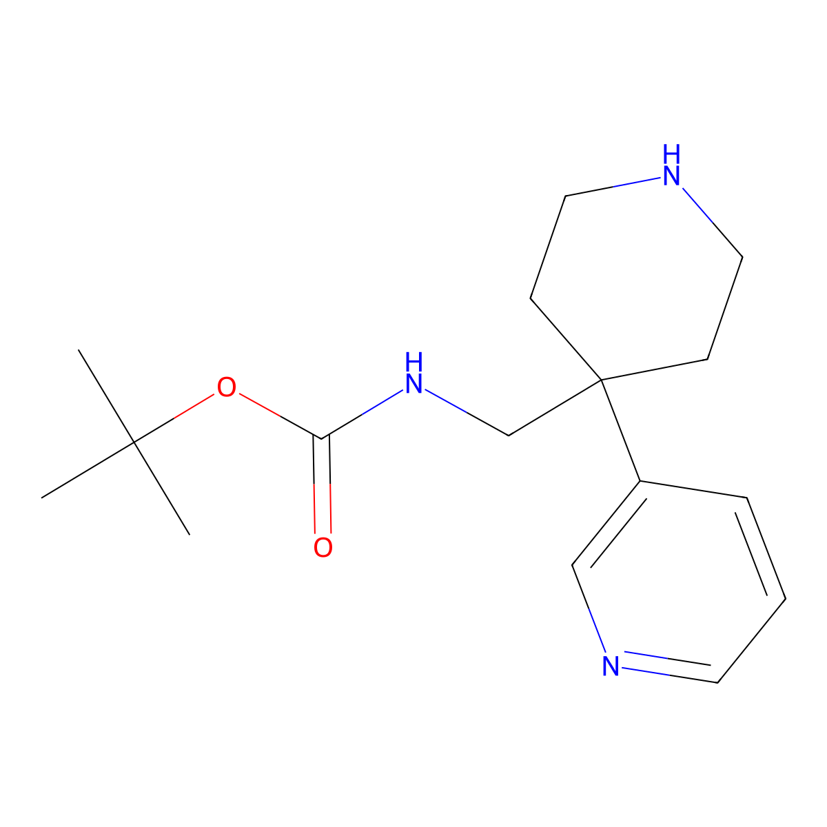 tert-Butyl [4-(pyridin-3-yl)piperidin-4-yl]methylcarbamate molecular structure, CAS 1707580-58-2
