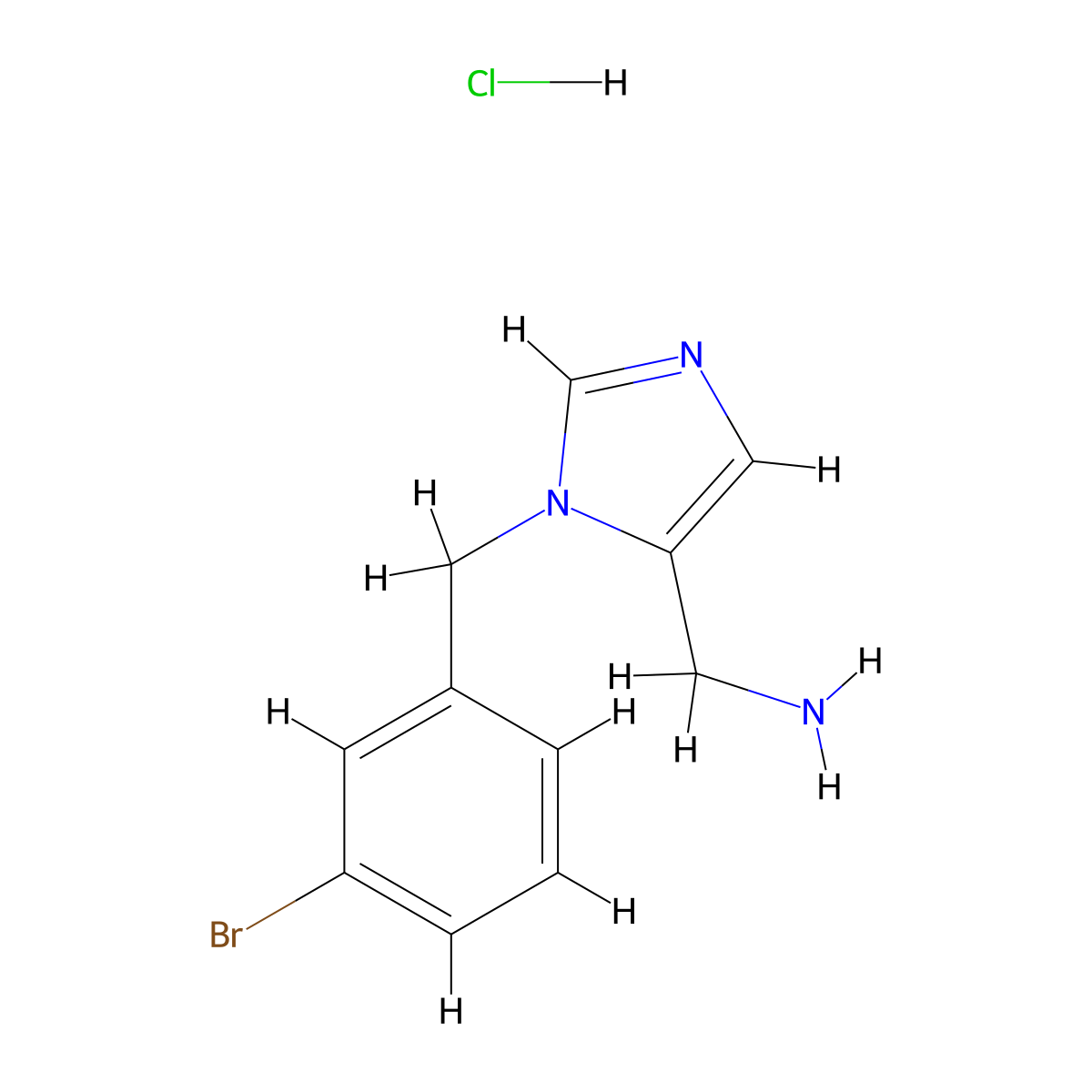 [1-(3-Bromobenzyl)-1H-imidazol-5-yl]methanamine hydrochloride molecular structure, CAS 1707580-62-8