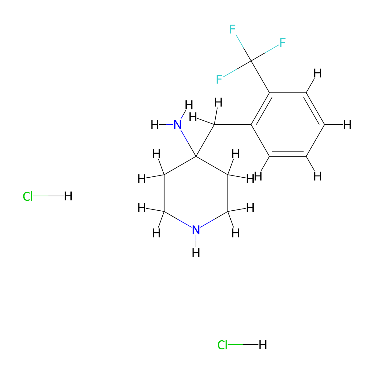 4-[2-(Trifluoromethyl)benzyl]piperidin-4-amine dihydrochloride molecular structure, CAS 1707580-71-9