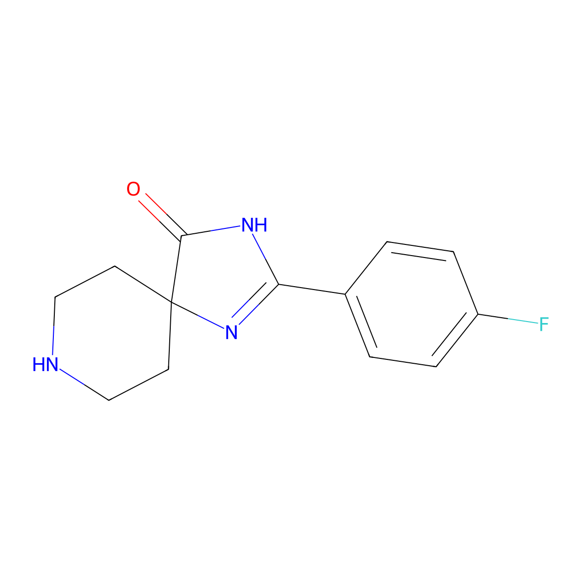 2-(4-Fluorophenyl)-1,3,8-triazaspiro[4.5]dec-1-en-4-one molecular structure, CAS 1707580-74-2
