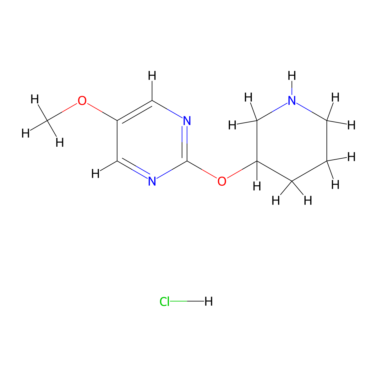 5-Methoxy-2-(piperidin-3-yloxy)pyrimidine hydrochloride molecular structure, CAS 1707580-77-5