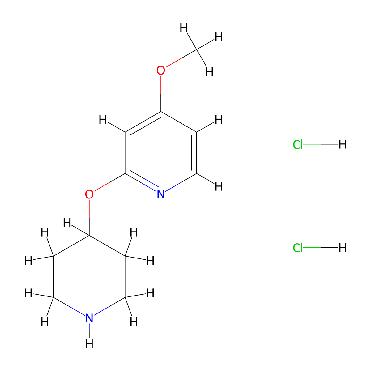 4-Methoxy-2-(piperidin-4-yloxy)pyridine dihydrochloride molecular structure, CAS 1707580-78-6